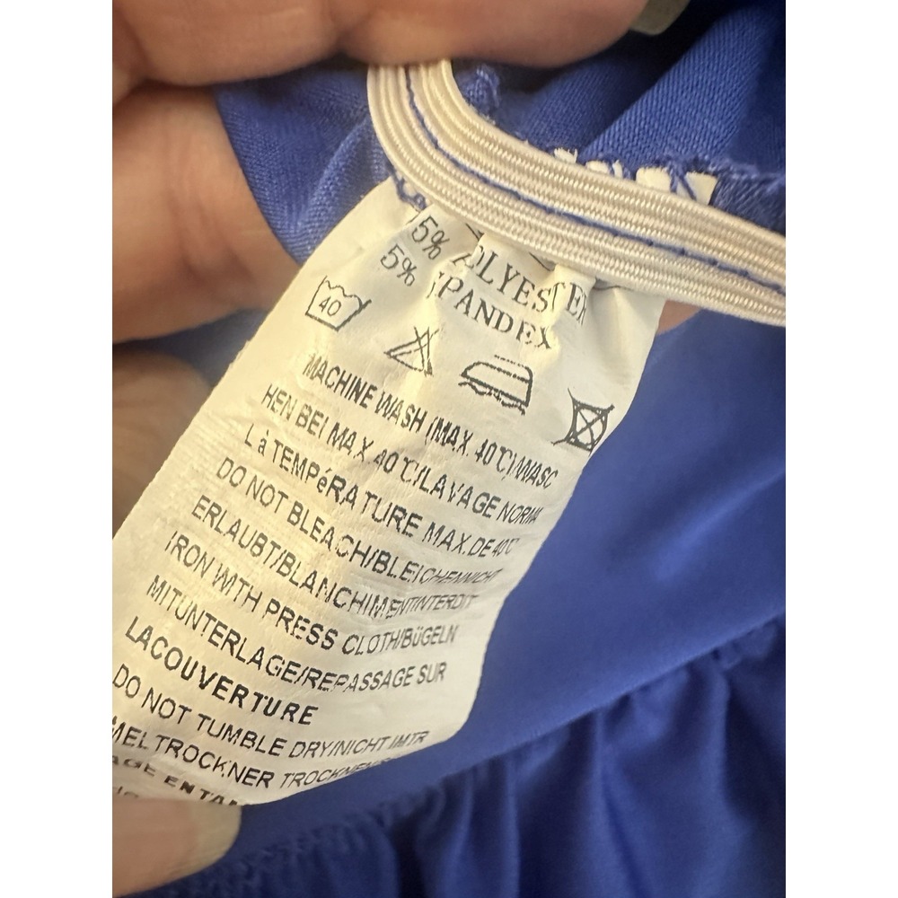 Electric Blue Cut Out Clubwear Dress M/6/8 Bodycon Ruffle Bare Midriff Low Cut - Picture 7 of 9